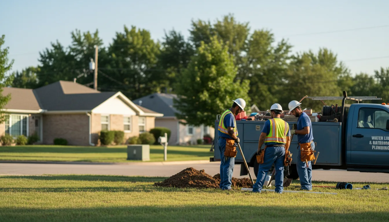 Residential water line and bathroom plumbing service in Miles, TX